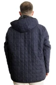 Mode XL Büyük Beden Erkek Kapüşonlu Mont Kapitone 23639 Lacivert thumbnail 4