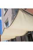 sizenelazım Teleskopik Açılıp-kapanabilir Gölgelik Tente Sistemi Krem Oxford Su Geçirmez 2m X 7m thumbnail 2