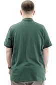 Mode XL Büyük Beden Erkek T-Shirt Fermuarlı Polo Yaka Cepli U24325 Nefti thumbnail 4