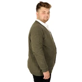 Mode XL Büyük Beden Erkek Hırka Vanize Selanik Düğmeli 20548 Haki - 3