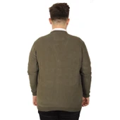 Mode XL Büyük Beden Erkek Hırka Vanize Selanik Düğmeli 20548 Haki - 2