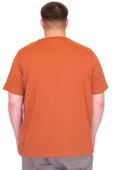 Mode XL Büyük Beden Erkek T-Shirt Bisiklet Yaka FAULTLESS Basklılı U25011 Tarçın thumbnail 3