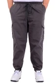 Mode XL Büyük Beden Erkek Gabardin Kargo Jogger Doga 21927 Antrasit thumbnail 1
