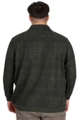 Mode XL Büyük Beden Erkek Polo Yaka Sweatshirt Baskılı Selanik U24440 Haki thumbnail 4