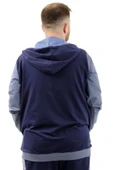 Mode XL Büyük Beden Erkek Eşofman Üstü Fermuarlı Kapüşonlu SPORT U24523 İndigo thumbnail 5