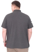 Mode XL Büyük Beden Erkek T-Shirt Polo Yaka H BROUDED U25312 Antrasit thumbnail 4