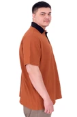 Mode XL Büyük Beden Erkek T-Shirt Polo Yaka YOURSELF U25310 Tarçın thumbnail 2