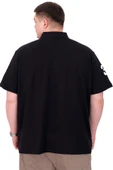 Mode XL Büyük Beden Erkek T-Shirt Polo Yaka H BROUDED U25312 Siyah thumbnail 2