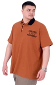 Mode XL Büyük Beden Erkek T-Shirt Polo Yaka YOURSELF U25310 Tarçın thumbnail 4