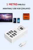 7 Portlu USB Hub Çoklayıcı Anahtarlı HI-Speed Hub 1 Metre Kablolu USB 2.0 - 1