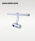Şarjlı Krom Flüt Aplik 3200K Sarı Işık – Elektrik Gerektirmez thumbnail 3