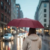 Bordo Kılıflı Otomatik Kompakt Şemsiye thumbnail 4