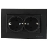 RİTA SİYAH ÇERÇEVELİ İKİLİ TOPRAKLI PRİZ thumbnail 1