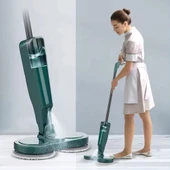 Valkyrie Şarjlı Su Püskürtmeli Elektrikli Mop – Çift Döner Başlık, Mikrofiber Ped, 2000 mAh, Tüm Zeminlerde Etkili Yeşil - 7