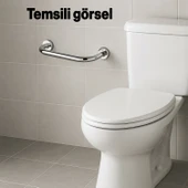 Tutunma Barı 19 Çap 30cm Paslanmaz Çelik Krom Banyo Tuvalet Güvenlik Destek Aparatı Engelli Tutamağı - 3