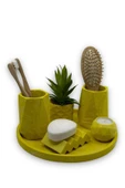 Pastel Sarı Beton Banyo Seti - 1