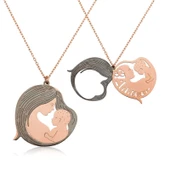 pilelistore 925 Ayar Gümüş Anne ve Bebek Gümüş Kolye - 1