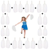 10 Çift ( 20 Adet ) Beyaz Renk 23 Nisan 19 NessiWorldıs 29 Ekim Okul Gösteri Ponponları - 1