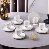 Aryıldız Margaux Platin 6 Kişilik Kahve Fincan Takımı - 1