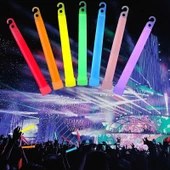 Karanlıkta Yanan Asılabilir ip Aparatlı Glow Stick Kolye Glow Stick Lamba 6 Adet 6 Renk 15 cm - 2