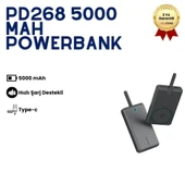 PD268 5000 mAh Mini Powerbank – Taşınabilir Hızlı Şarj, Type-C Uyumlu Kompakt Powerbank, Güçlü Performans thumbnail 1