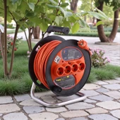 Makaralı CCA Uzatma Kablosu 3x1.5 mm 40 Metre Termal Sigortalı Plastik Seyyar 4 Prizli Monofaze thumbnail 2