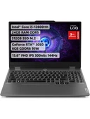 Lenovo LOQ Intel Core i5 12600HX 24GB 512GB SSD RTX3050 Freedos 15.6" IPS Taşınabilir Bilgisayar 83GS00P5TR - 1