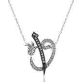 pilelistore Gümüş Elif Vav Bayan Kolye - 1