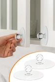 ® 2 Adet Kristal Kendiliğinden Güçlü Yapışkanlı Kulp Askısı Tutma Kolu - 1