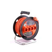 Makaralı CCA Uzatma Kablosu 3x1.5 mm 40 Metre Termal Sigortalı Plastik Seyyar 4 Prizli Monofaze thumbnail 1