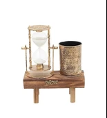 pilelistore Dekoratif Kalemlikli Kum Saati Nostaljik Hediyelik S-15 - 1