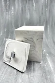 Mermer Desenli Banyo Tuvalet Wc Mini Boy Beton Çöp Kovası 2 Litre - 3