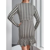 Lucky Life Kadın Uzun Kollu Kruvaze Yaka Kazayağı Mikro Mini Boy Elbise - 7