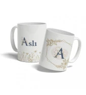 Kişiye Özel Altıgen "A" Harfi Temalı Baskılı Kupa thumbnail 4