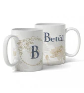 Kişiye Özel Yuvarlak "B" Harfi Temalı Baskılı Kupa thumbnail 3