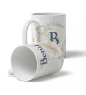 Kişiye Özel Yuvarlak "B" Harfi Temalı Baskılı Kupa thumbnail 5