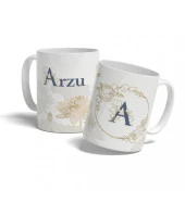 Kişiye Özel Yuvarlak "A" Harfi Temalı Baskılı Kupa thumbnail 2