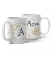 Kişiye Özel Yuvarlak "A" Harfi Temalı Baskılı Kupa thumbnail 3