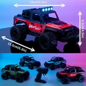 1:16 Off Road Şarjlı RC Uzaktan Kumandalı Renkli Farlar Kırmızı Arazi Aracı 20 Km/s Hızında Hediyelik Oyuncak - 3