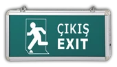 Acil Çıkış Levhası, 3 Watt Ledli EXIT, 3 Saat Şarjlı, Elektrikle Çalışır, Çift Yönlü Çıkış Levhası - 1