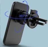 Magsafe 15W Kablosuz Şarj Alet Araç Içi Izgara Telefon Tutucu Manyetik Magsafe Kablosuz Wireless Araç Şarjı - 4