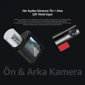 DAIVIN A6M 4k Qhd Wifi Adas 170° Ultra Geniş Açılı Gece Görüşlü Ön ve Arka Araç İçi Kamera - 5
