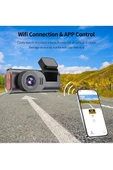4K WiFi Çift Kameralı Araç Kamerası Gece Görüşlü G-Sensörlü Dash Cam 170 Derece thumbnail 4