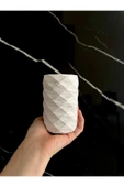 Dekoratif Beton Diş Fırçalık El Yapımı Banyo Aksesuarı Masaüstü Kalem Kutusu - 6