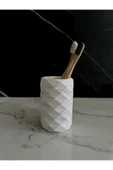 Dekoratif Beton Diş Fırçalık El Yapımı Banyo Aksesuarı Masaüstü Kalem Kutusu - 1
