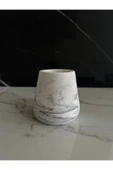 Beton Kalemlik Dekoratif Aksesuar El Yapımı Diş Fırçalık Minik Vazo - 3