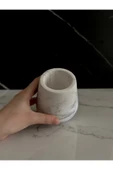 Beton Kalemlik Dekoratif Aksesuar El Yapımı Diş Fırçalık Minik Vazo - 4
