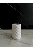 Dekoratif Beton Diş Fırçalık El Yapımı Banyo Aksesuarı Masaüstü Kalem Kutusu - 2