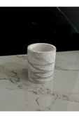 Beton Kalemlik Ofis Masaüstü Dekoratif Kalem Kutusu El Yapımı Silindir Minik Beton Obje Diş Fırçalık - 7
