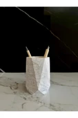 Beton Vazo El Yapımı Kalem Kutusu Dekoratif Diş Fırçalık Ev Aksesuarı - 3